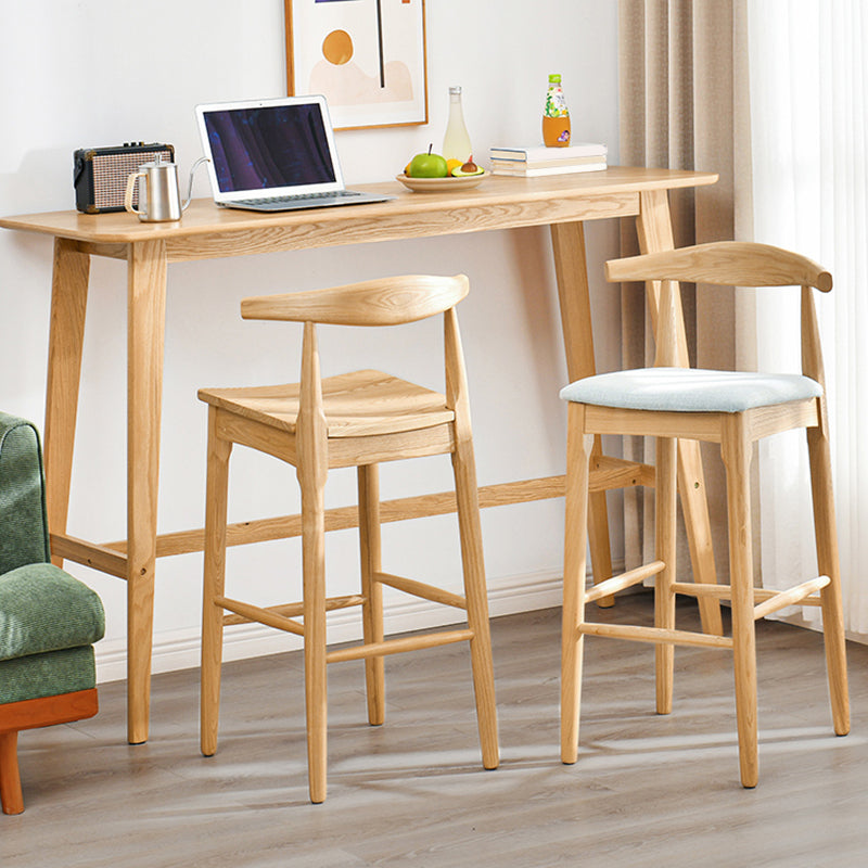 Contemporary Solid Wood Bar Dining Table Rectangle Bar Table in Natural