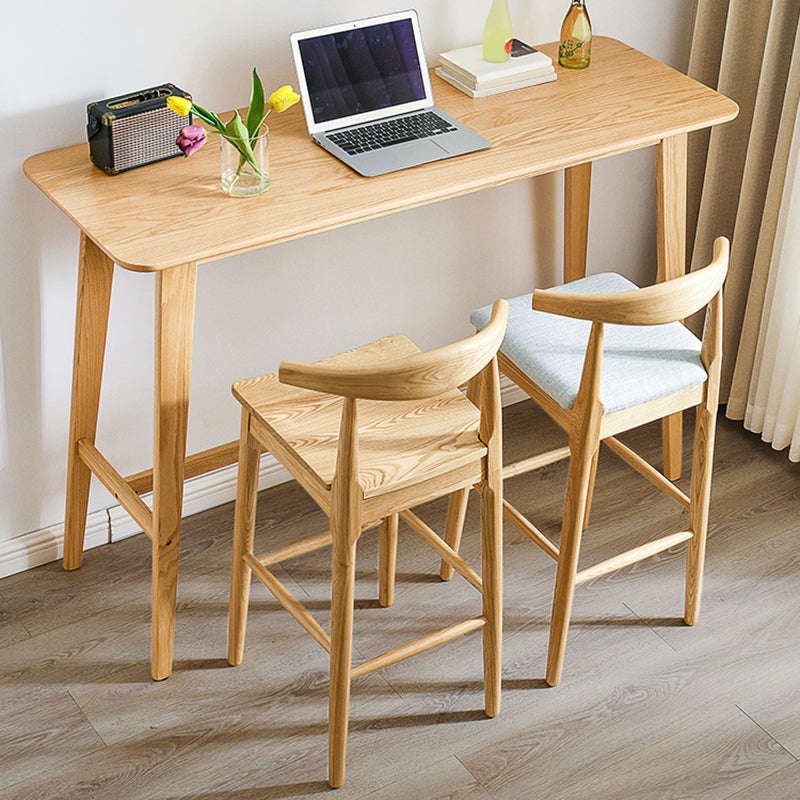 Contemporary Solid Wood Bar Dining Table Rectangle Bar Table in Natural