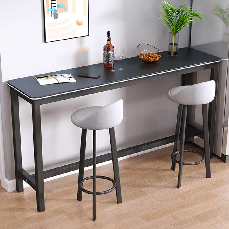 Contemporary Wood Bar Dining Table Rectangle Bar Table for Kitchen