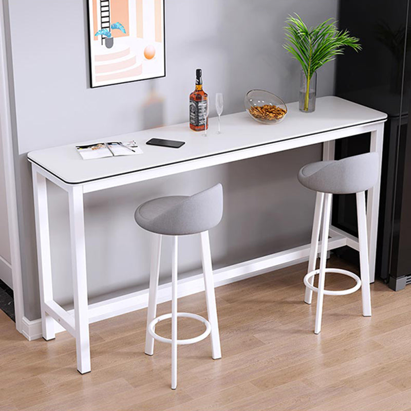 Contemporary Wood Bar Dining Table Rectangle Bar Table for Kitchen