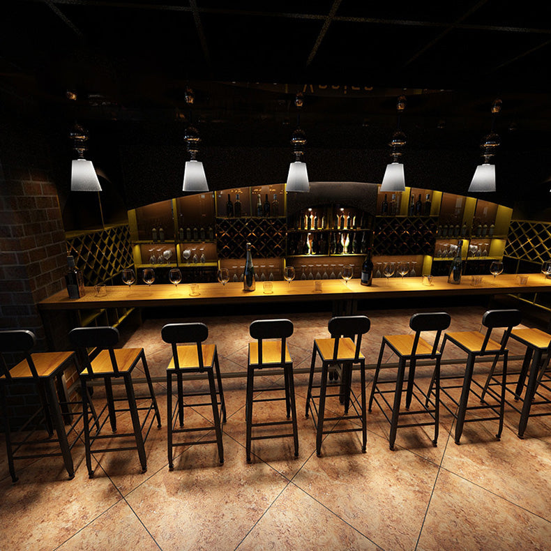 Contemporary Rectangle Bar Dining Table Solid Wood Bar Table in Brown