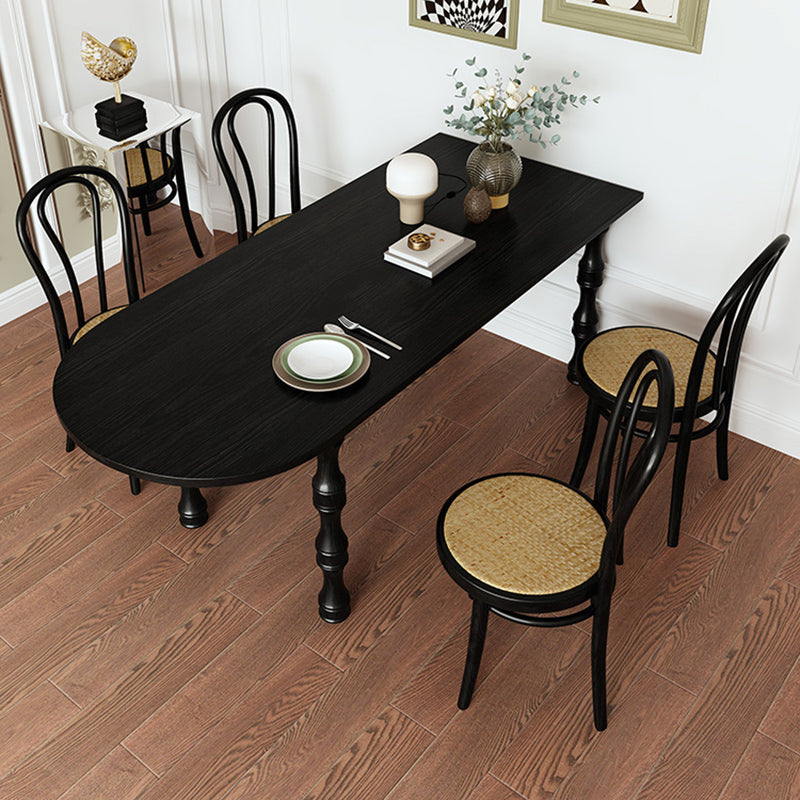 Modern Simple Dining Table Solid Wood Base Dinner Table for Living Room