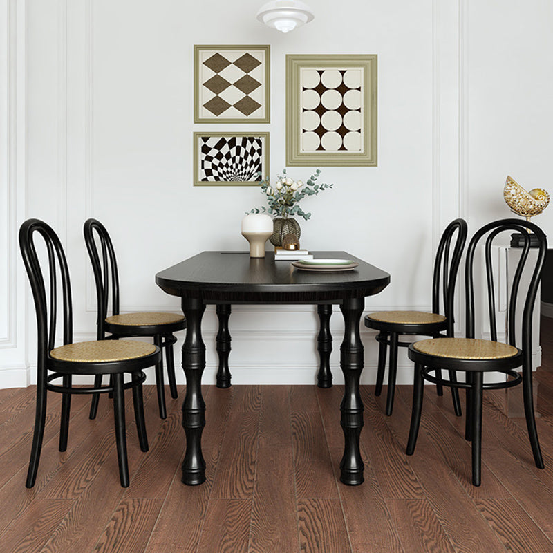 Modern Simple Dining Table Solid Wood Base Dinner Table for Living Room