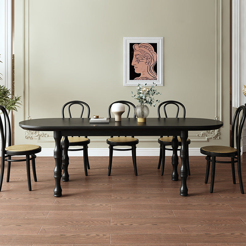 Modern Simple Dining Table Solid Wood Base Dinner Table for Living Room