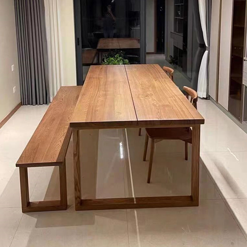 Solid Wooden Dining Table Rectangle Shape Dinner Table for Living Room