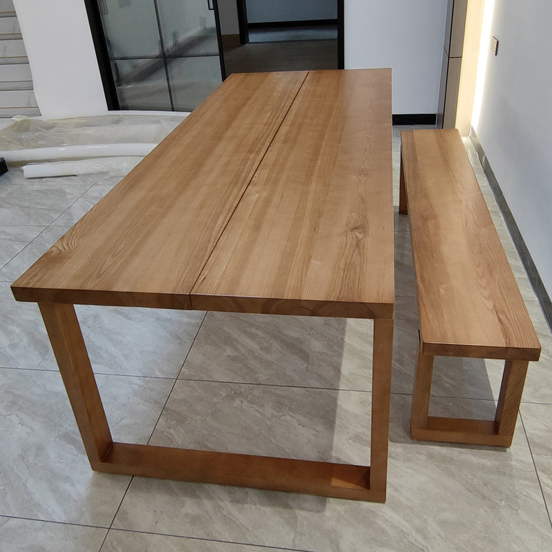 Solid Wooden Dining Table Rectangle Shape Dinner Table for Living Room