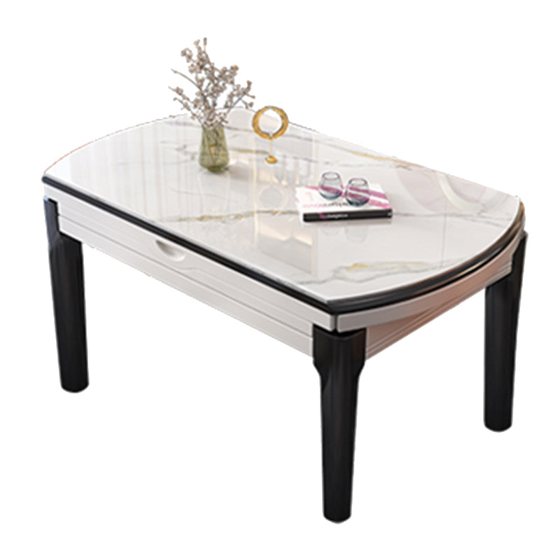 Modern Style Dining Table Solid Wood Base Round Dinner Table for Living Room