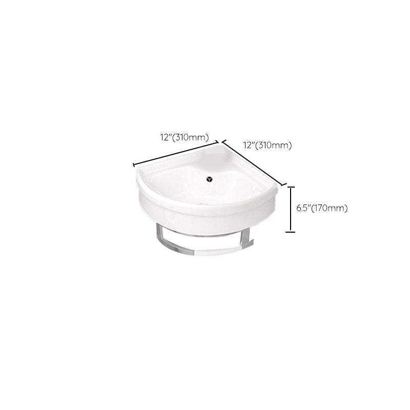 Bathroom Sink White Ceramic Wall-mounted Mirror Faucet Anti-spill Sink