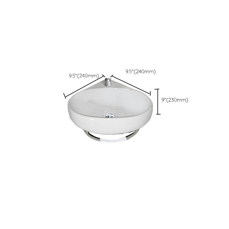 Bathroom Sink White Ceramic Wall-mounted Mirror Faucet Anti-spill Sink