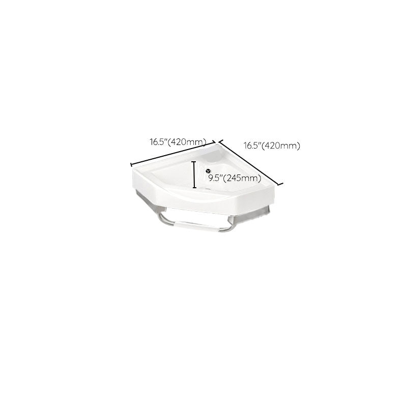 Bathroom Sink White Ceramic Wall-mounted Mirror Faucet Anti-spill Sink