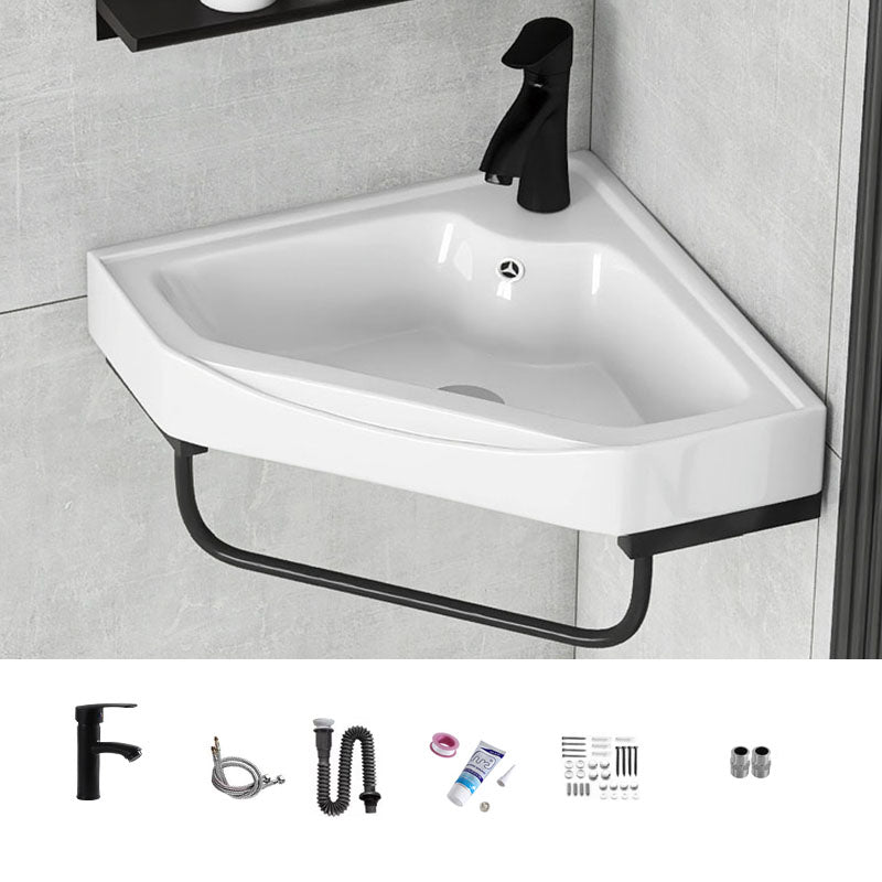 Contemporary Bathroom Sink with Pop-Up Drain Resin Specialty Wall Mount Bathroom Sink