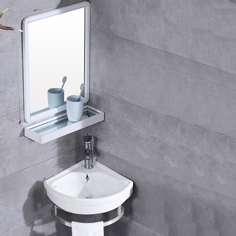 Contemporary Bathroom Sink with Pop-Up Drain Resin Specialty Wall Mount Bathroom Sink