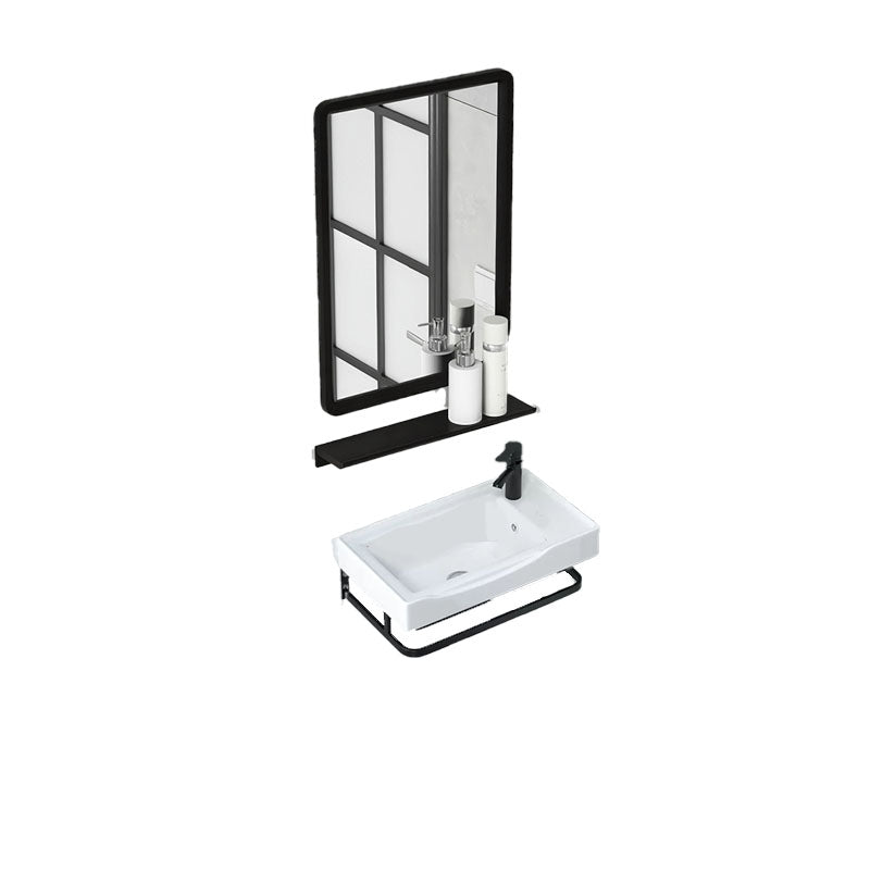 Contemporary Bathroom Sink with Pop-Up Drain Resin Specialty Wall Mount Bathroom Sink