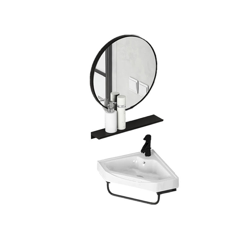 Contemporary Bathroom Sink with Pop-Up Drain Resin Specialty Wall Mount Bathroom Sink