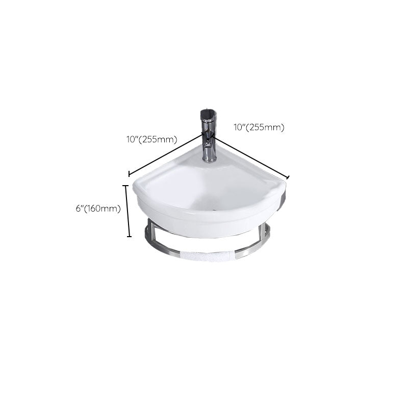 Contemporary Bathroom Sink with Pop-Up Drain Resin Specialty Wall Mount Bathroom Sink