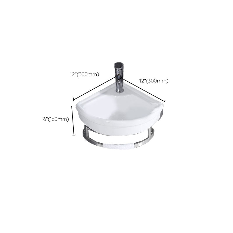 Contemporary Bathroom Sink with Pop-Up Drain Resin Specialty Wall Mount Bathroom Sink