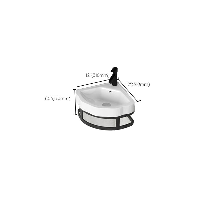 Contemporary Bathroom Sink with Pop-Up Drain Resin Specialty Wall Mount Bathroom Sink