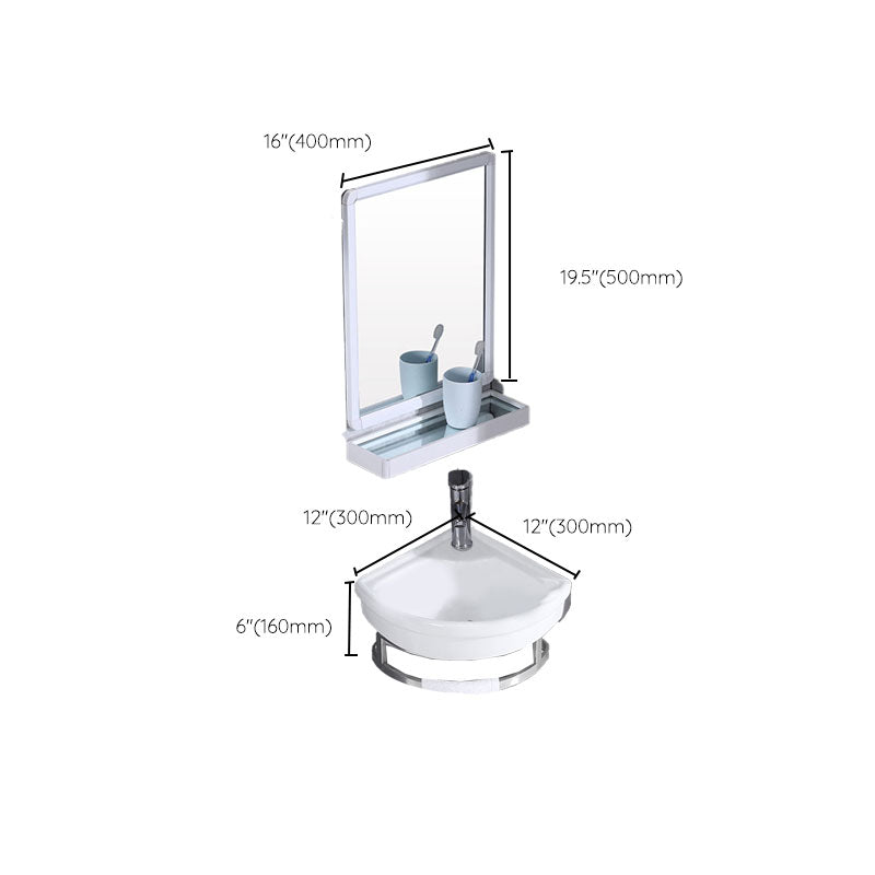 Contemporary Bathroom Sink with Pop-Up Drain Resin Specialty Wall Mount Bathroom Sink