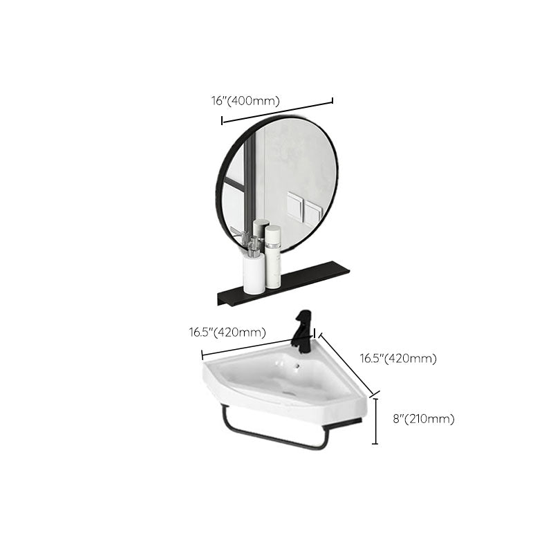 Contemporary Bathroom Sink with Pop-Up Drain Resin Specialty Wall Mount Bathroom Sink