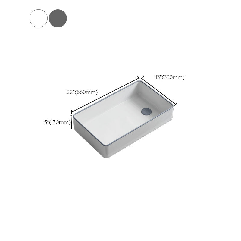 Bathroom Sink Ceramic Rectangular Faucet Single Rod Handle Sink