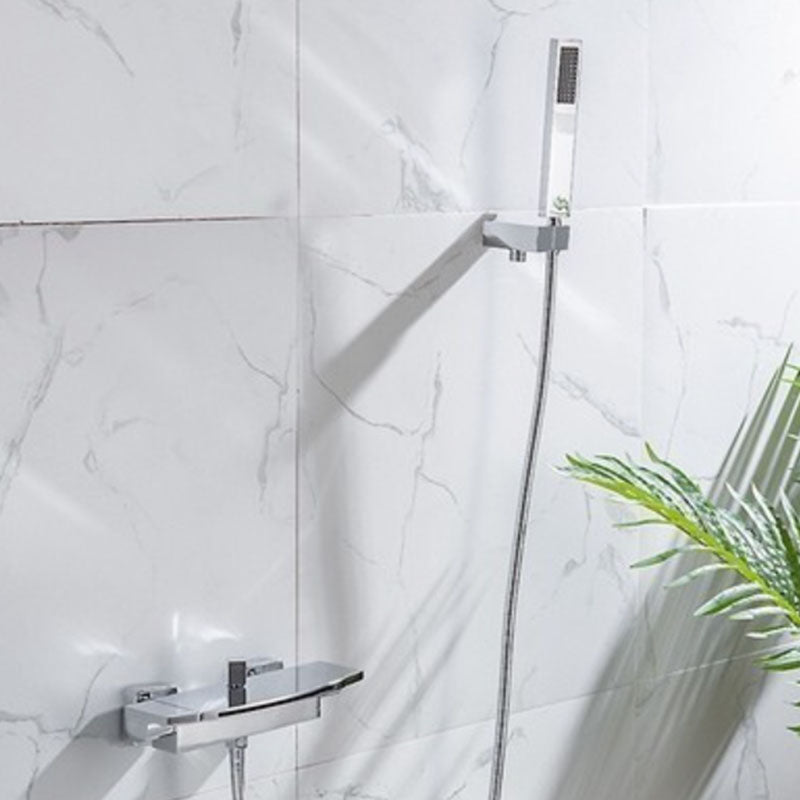 Wall Mounted Bath Faucet Solid Color Waterfall Bathroom Faucet