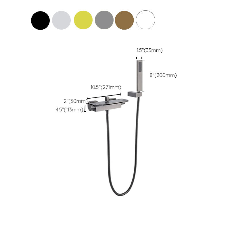 Wall Mounted Bath Faucet Solid Color Waterfall Bathroom Faucet