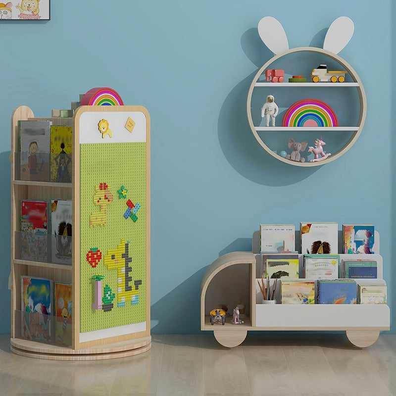 Modern Closed Back Bookshelf Freestanding Car Themed Bookcase