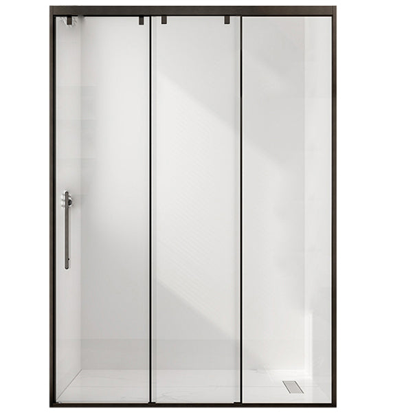 Single Sliding Frame Shower Bath Door Black Clear Shower Doors