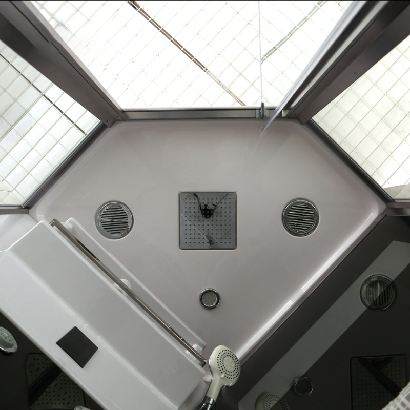 Neo-Angle Shower Stall Clear Tempered Glass Shower Enclosure With Shower Floor