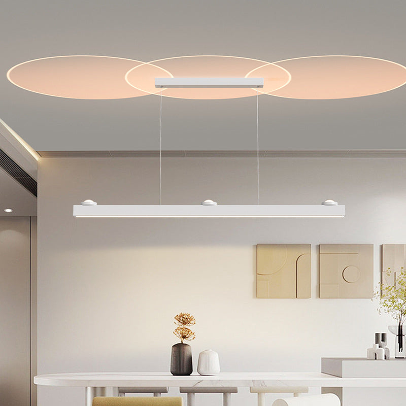 Single White/Black Modern Ceiling Light LED Island Lighting for Dining Room