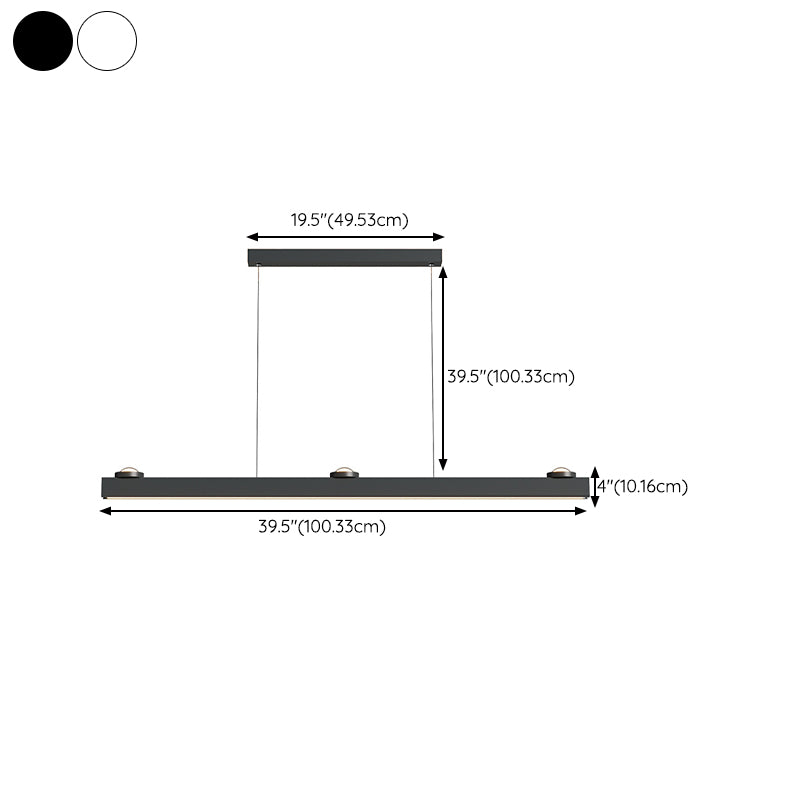 Single White/Black Modern Ceiling Light LED Island Lighting for Dining Room
