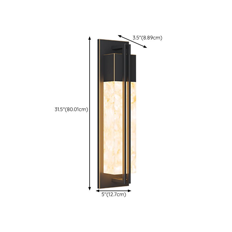 Contemporary Wall Sconce Rectangular Outdoor Wall Light Fixture with Metal