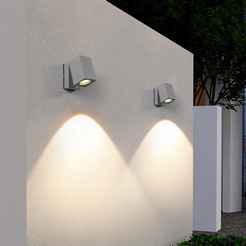 Simple Wall Sconce Rectangular Outdoor Wall Light Fixture with Metal