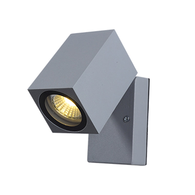 Simple Wall Sconce Rectangular Outdoor Wall Light Fixture with Metal