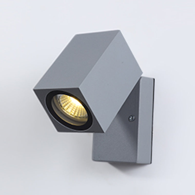 Simple Wall Sconce Rectangular Outdoor Wall Light Fixture with Metal