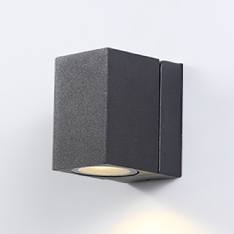 Simple Wall Sconce Rectangular Outdoor Wall Light Fixture with Metal