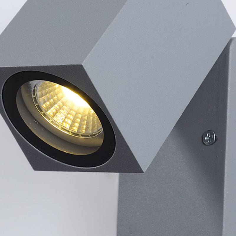 Simple Wall Sconce Rectangular Outdoor Wall Light Fixture with Metal