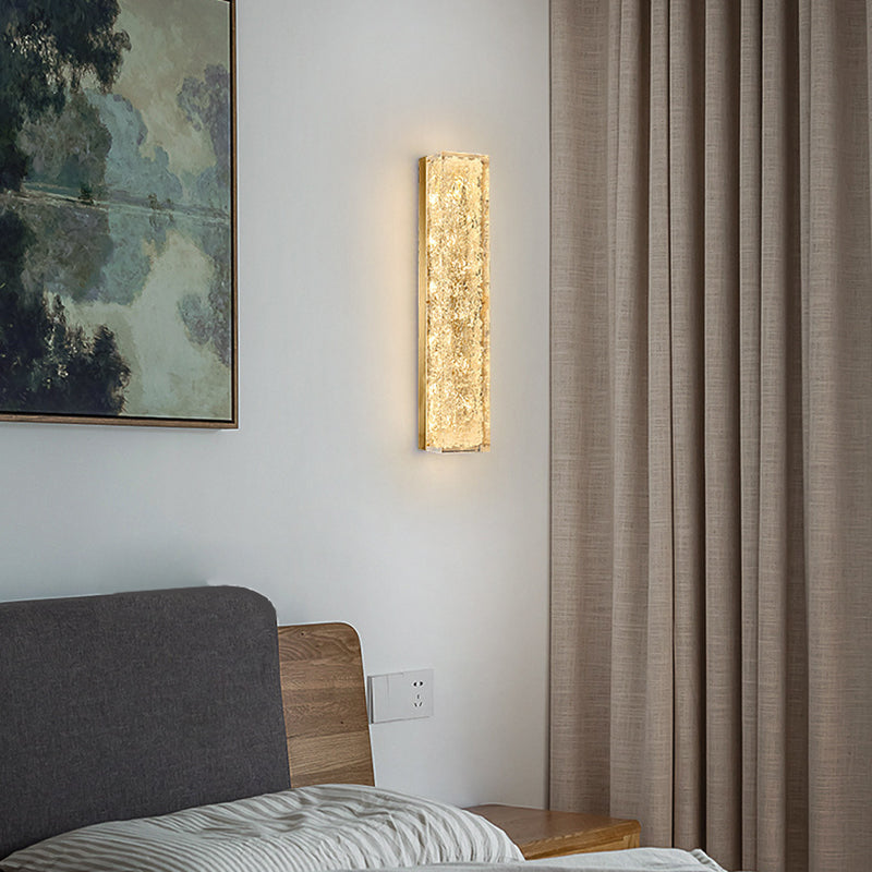 Rectangle Modern Wall Mounted Fixture Solid Brass and Resin LED Wall Sconce