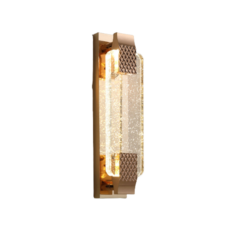 LED Crystal Wall Mount Lighting in Gold & Clear Modern Wall Sconce