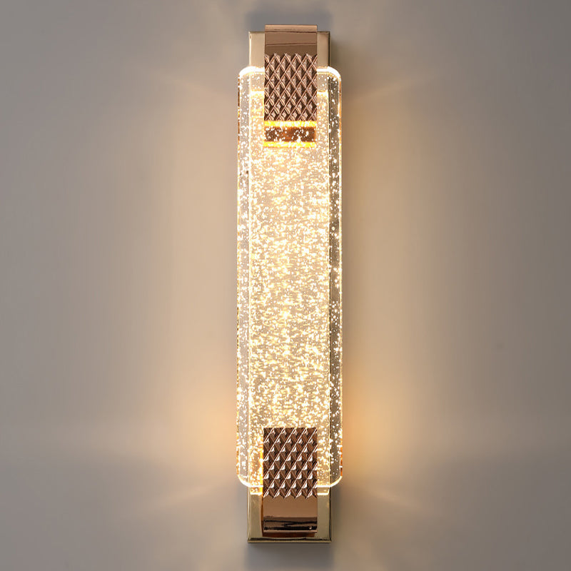 LED Crystal Wall Mount Lighting in Gold & Clear Modern Wall Sconce