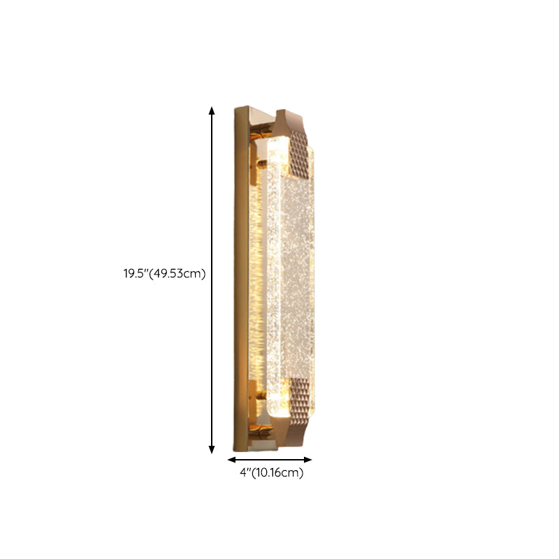 LED Crystal Wall Mount Lighting in Gold & Clear Modern Wall Sconce