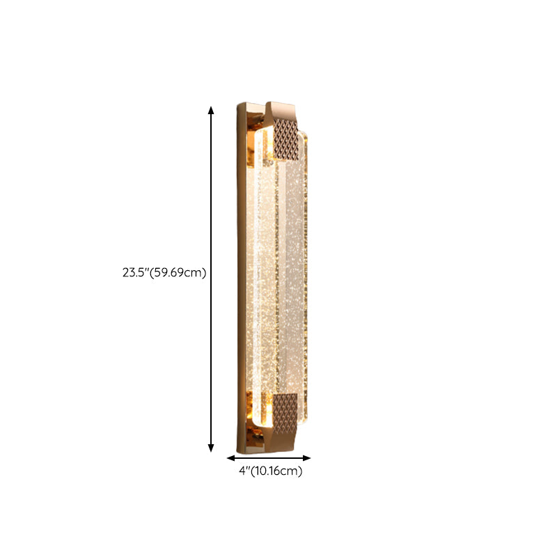 LED Crystal Wall Mount Lighting in Gold & Clear Modern Wall Sconce