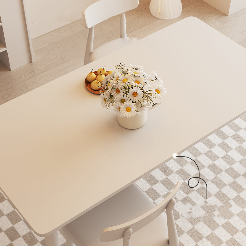 Modern 1/4/5 Pieces Dining Room Table Rectangle Stone Furniture in White
