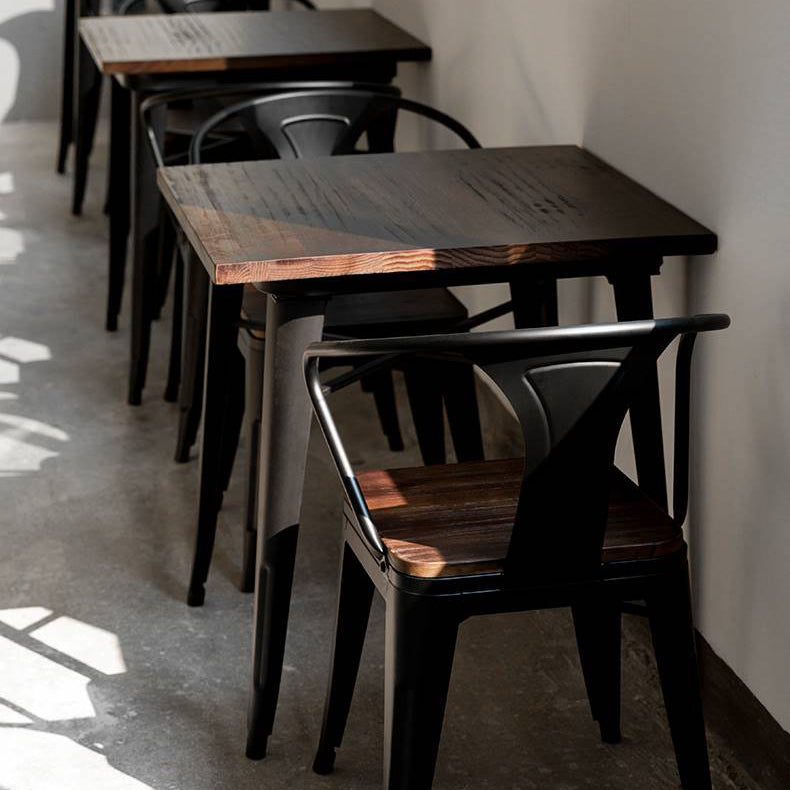 Industrial Solid Wood Furniture 1/4/5 Pcs Standard Height Dining Room Table Set