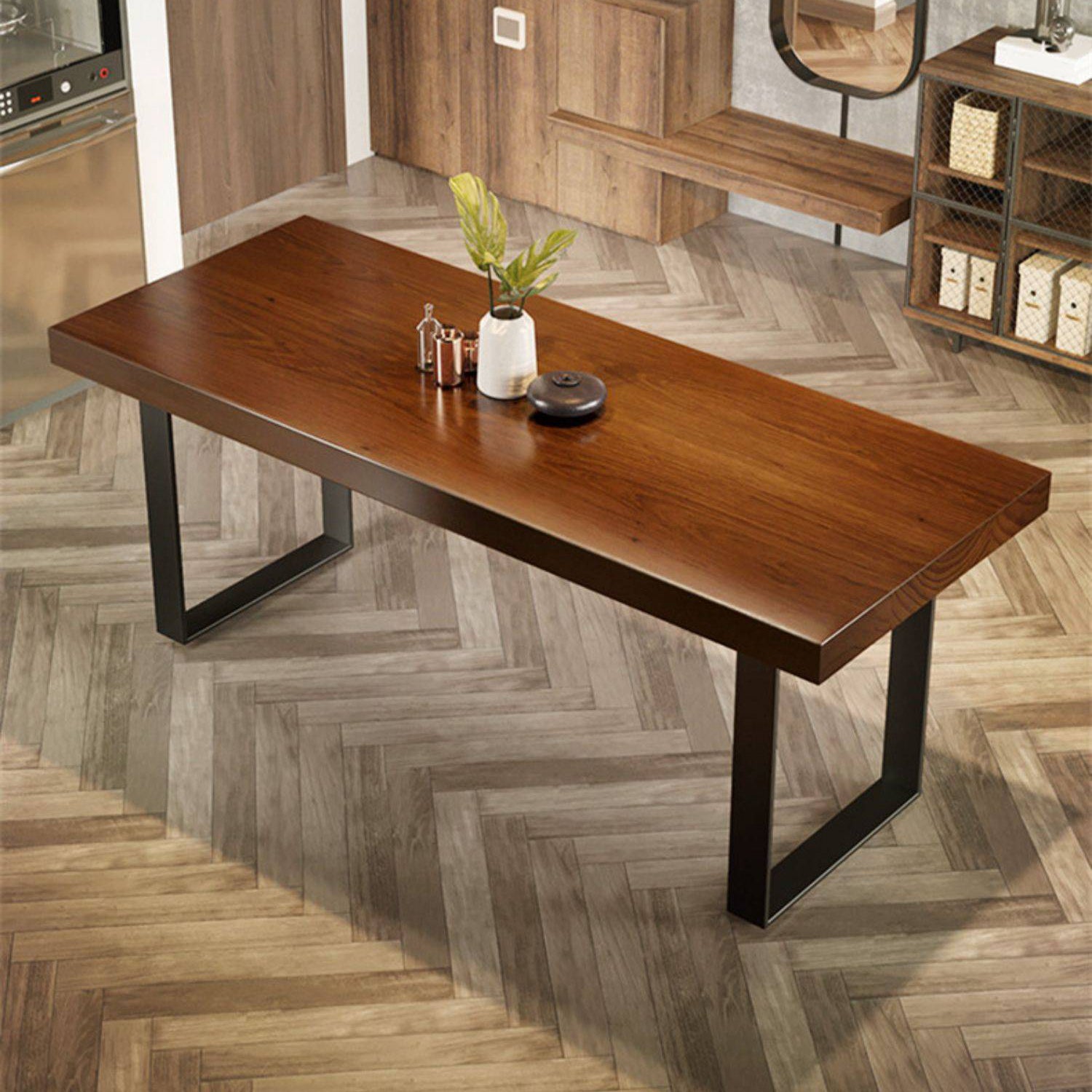 Industrial Solid Wood Furniture 1/4/5/7 Pcs Standard Height Dining Room Table Set