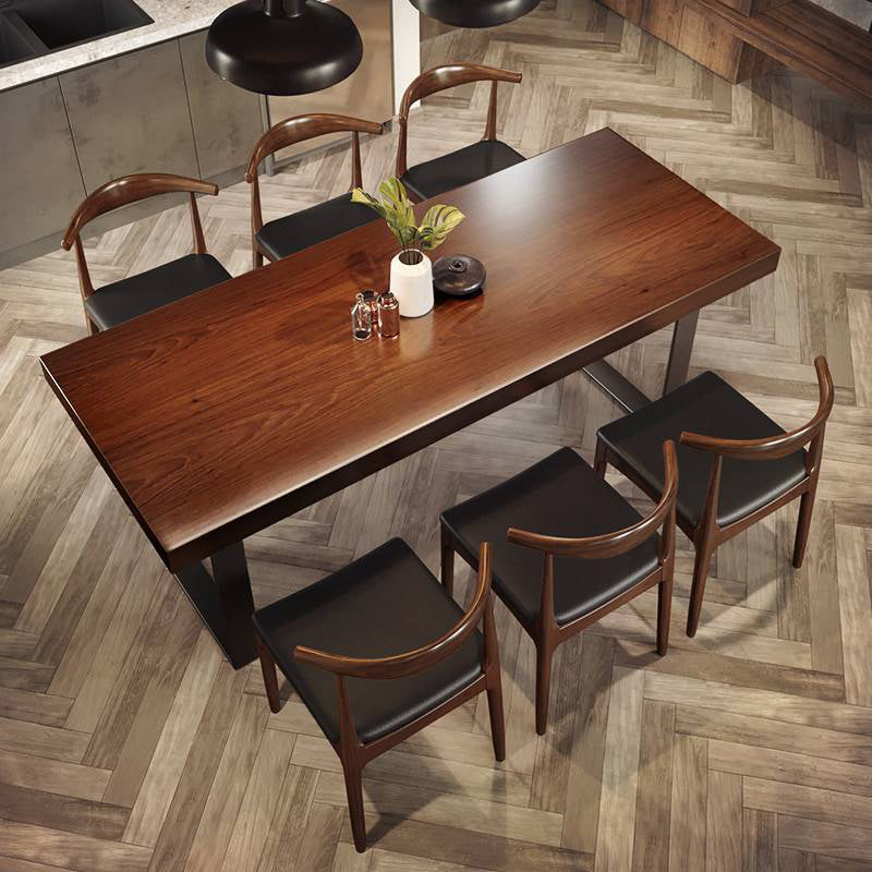 Industrial Solid Wood Furniture 1/4/5/7 Pcs Standard Height Dining Room Table Set