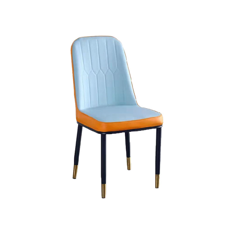 PU Leather Dining Chairs Nordic Style Parsons Armless Chair for Dining Room