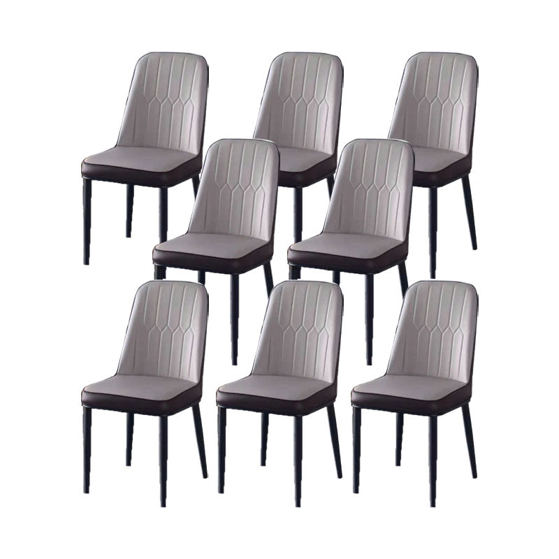 PU Leather Dining Chairs Nordic Style Parsons Armless Chair for Dining Room