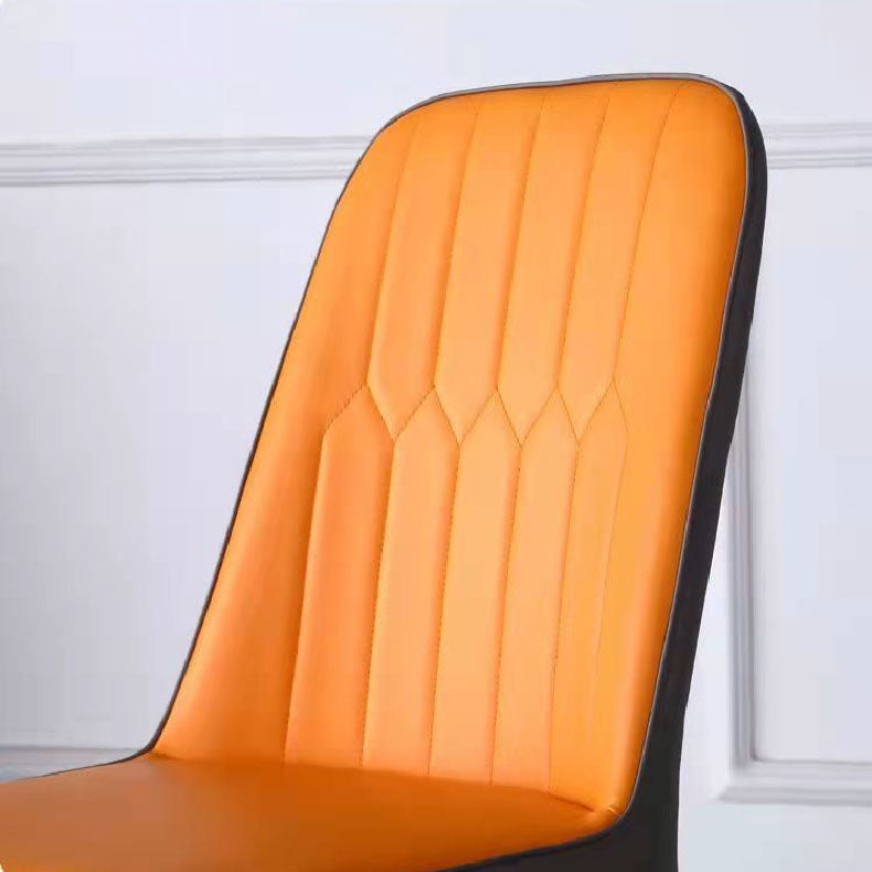 PU Leather Dining Chairs Nordic Style Parsons Armless Chair for Dining Room