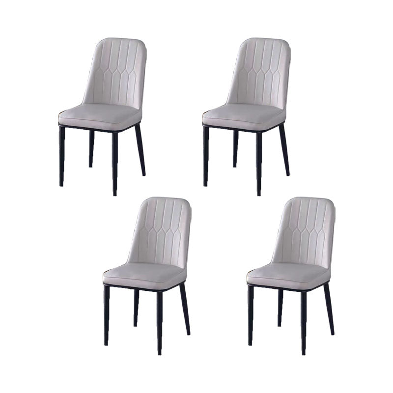 PU Leather Dining Chairs Nordic Style Parsons Armless Chair for Dining Room